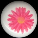 Pink CRAZY DAISY Flower Ceramic Knobs Pulls