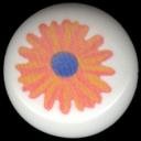 Orange CRAZY DAISY Flower Ceramic Knobs Pulls
