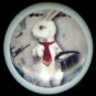 WHITE RABBIT with Red Tie MAGICIAN Gothic Ceramic Drawer Knobs