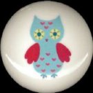 Adorable WHIMSICAL OWL #2 Ceramic Drawer Knobs Handle Pulls