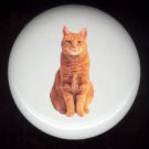 Domestic House CAT #5 ~ Ceramic Drawer Knobs ORG TABBY