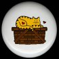 CAT on a BASKET - CERAMIC KNOBS PULLS