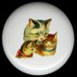 Victorian MOTHER CAT and 2 KITTENS Ceramic Knobs Pulls