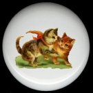 Victorian KITTENS CAT at PLAY Design 2 Ceramic Knobs Pulls