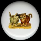 Victorian KITTENS CAT at PLAY Design 4 Ceramic Knobs Pulls