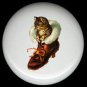 Victorian KITTEN CAT inside SHOE Ceramic Knobs Pulls
