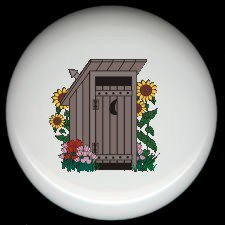 Bathroom OUTHOUSE & FLOWERS Ceramic Drawer Knob Pulls