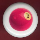 POOL BALL #3 Billiards Ceramic Drawer Knob Pulls