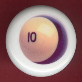 POOL BALL #10 Billiards Ceramic Drawer Knob Pulls