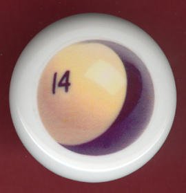 POOL BALL #14 Billiards Ceramic Drawer Knob Pulls