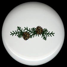 Cabin Lodge Rustic Decor LINE of PINECONES Ceramic Drawer Knobs