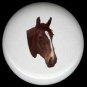 Equine BROWN HORSE with WHITE STRIPE ~ Ceramic Knob Knobs - Free Shipping