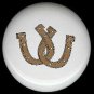 BROWN TAN Double HORSESHOE Western Decor ~ Ceramic Knob Knobs