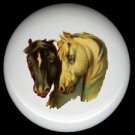 Victorian HORSES Black and White ~ Ceramic Knob Knobs