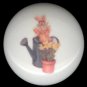 Stuffed RABBIT Garden WATERING CAN & Flower Pot Ceramic Drawer Knobs