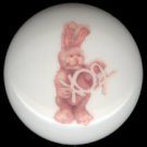 HUGS and KISSES XOX Stuffed Bunny RABBIT Ceramic Drawer Knobs