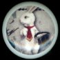 WHITE RABBIT with Red Tie MAGICIAN Gothic Ceramic Drawer Knobs