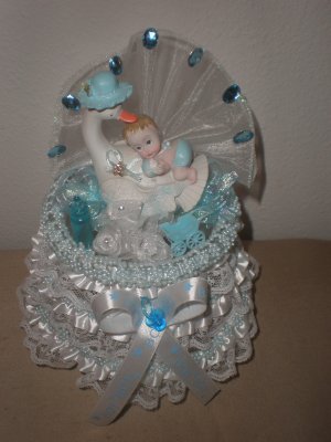 Baby boy cake topper party favor table decoration