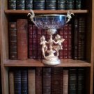RARE ANTIQUE GILT ART NOUVEAU FAIRY PSYCHE ANGEL CENTERPIECE EPERGNE FIGURAL ORMOLU COMPOTE BOWL