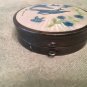 STOLEN FROM ME! SUPERB ! VINTAGE GUILLOCHE ENAMEL BLUE BIRDS MAKE UP VANITY PURSE COMPACT CASE