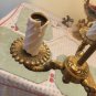 ANTIQUE PETITE ORNATE CRYSTAL PRISMS CHANDELIER HANGING LIGHT FIXTURE