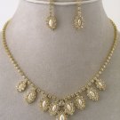 Beautiful 18k GP PEARL CRYSTAL NECKLACE WITH EARRINGS