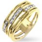 14kt GP Journey Links Pave CZ Ring Sz 9