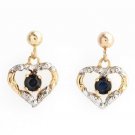 10kt Sapphire Heart Dangle Earrings
