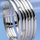 Designer Style Highly Polished Crystal Bangles 6pc