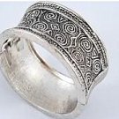 FASHION ART DECO SILVER TONE BANGLE BRACELET