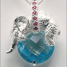 Topaz Ruby Elephant Necklace Free Shipping