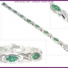 Emerald Eye Fine Sterling Silver Bracelet FREE SHIPPING