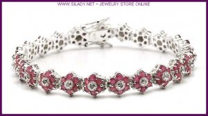 Ruby & Diamond Star Bracelet FREE SHIPPING
