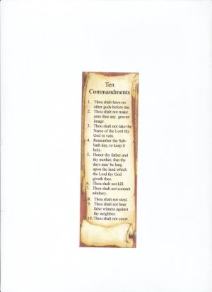 Ten Commandments Bookmark