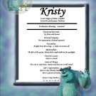 Monsters Inc Personalized First Name Meaning Print