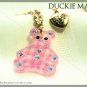 BRAND NEW Betsey Johnson Cute Teddy Bear Rhinestone Chain Necklace