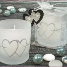 Two hearts are better than one candle favor Silver