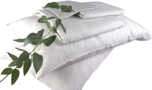 100% FRENCH LINEN BED SHEETS -CAL.KING- WHITE