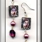 ORIGINAL AMETHYST  CRYSTAL & SILVER EARRINGS  (E-3108)