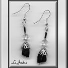 EARRINGS IN BLACK AND SILVER (E-3090)