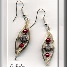 BEAUTIFUL HERRINGBONE EARRINGS IN RED & SILVER (E-3101)