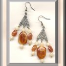 EARRINGS IN LIGHT BROWN CHANDELIER STYLE (E-3061)