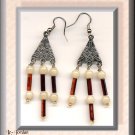 EARRINGS IN LIGHT BROWN & CHANDELIER STYLE (E-3062)