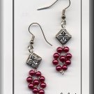 EARRINGS IN PURPLE, BLACK & GOLD TONE (E-3096)