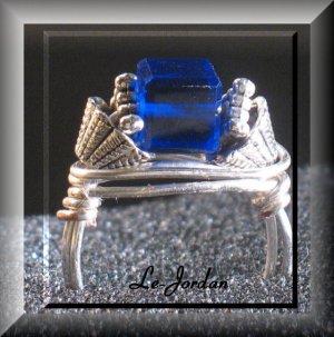 ORIGINAL AUSTRIAN BLUE COBALT CRYSTAL RING (T-4001)