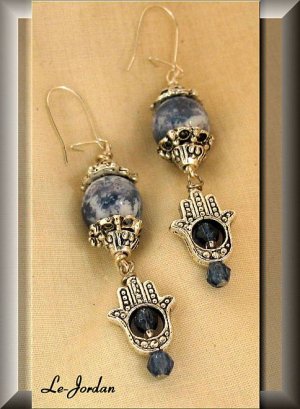 LUCKY EYE (HAMSA) EARRINGS (E-3110)