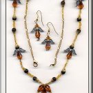 GUARDIAN ANGEL SET OF NECKLACE AND EARRINGS (S-4049)