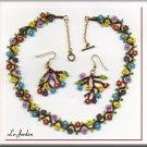 FLOWER SET OF NECKLACE AND EARRINGS (S-4050)