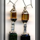 FASHIONABLE HAND-MADE CRYSTAL AND SILVER, EARRINGS (E-3116)