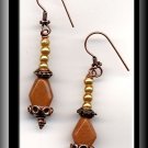 SPECIAL DESIGN, COPPER AND CARNELIAN EARRINGS (E-3119)